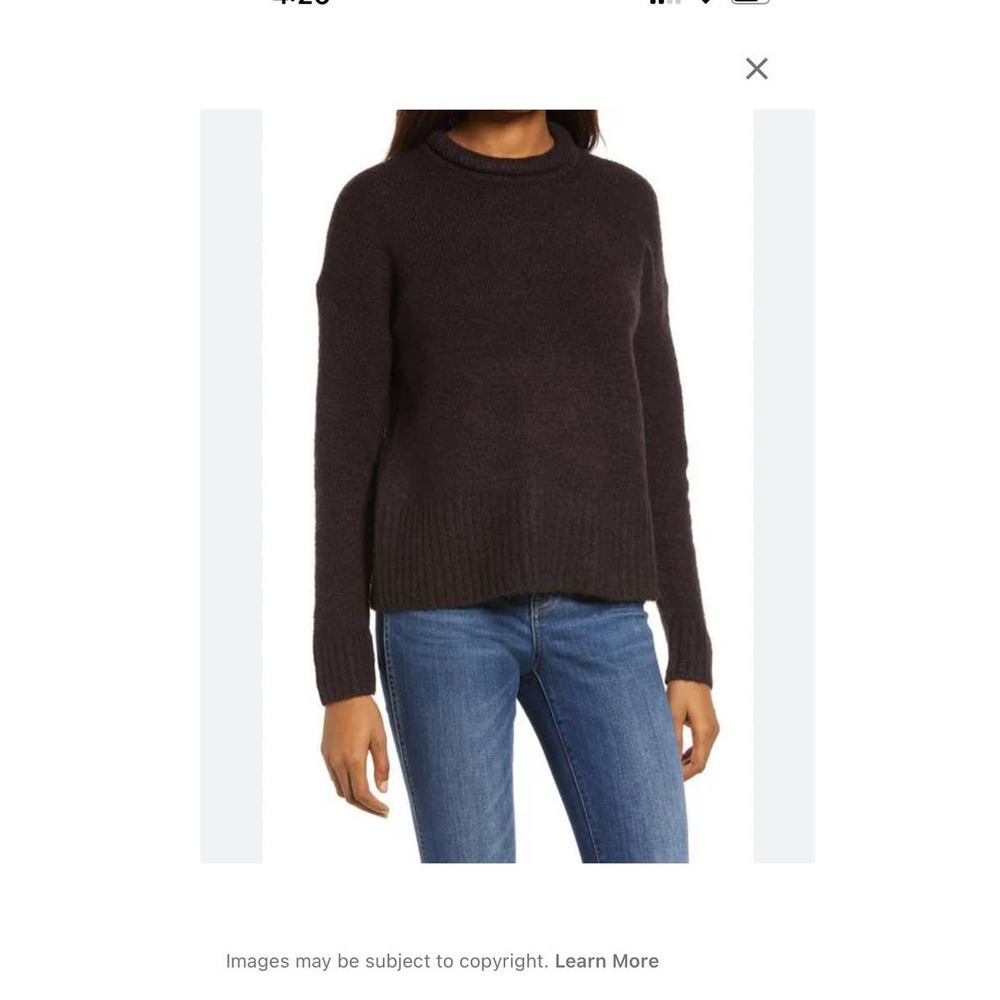 Madewell Dark Brown Funnel Neck Cozy Sweater - Picture 8 of 8